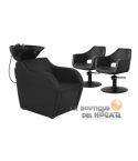 Pack - 1 Lavacabezas con Pica Negra Wisp + 2 Sillones de Corte Whim R Negros