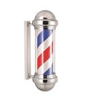 Poste giratorio para Barbería y Peluquería con Luz Modelo ECO Tricolor Cromo 70x23cm