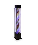 Poste Columna giratorio para Barbería y Peluquería con Luz Multimodo LED Negro 180x34cm