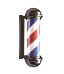 Poste giratorio para Barbería y Peluquería con Luz Modelo Tricolor Negro 70x20cm