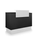 Mueble de recepción con frontal y base efecto madera color blanco Modelo Thierry Black Blanco