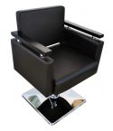Sillón corte peluqueria con reposabrazos en madera Modelo  LBH-06N - color negro