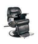 Sillón Barbero hidráulico reclinable y giratorio con reposabrazos Modelo Argos Negro