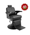 Sillón Barbero hidráulico reclinable y giratorio con reposabrazos Modelo Corinto Negro