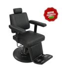 Sillón Barbero hidráulico reclinable y giratorio con reposabrazos Modelo Cut Black - Color Negro