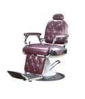 Sillón Barbero hidráulico reclinable y giratorio con reposabrazos Modelo Delta color Rojo