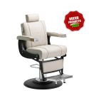 Sillón Barbero hidráulico reclinable y giratorio con reposabrazos Modelo Fold Gris