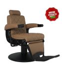 Sillón Barbero hidráulico reclinable y giratorio con reposabrazos Modelo Hawk Beige