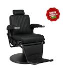 Sillón Barbero hidráulico reclinable y giratorio con reposabrazos Modelo Mustang Negro