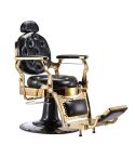 Sillón Clásico de Barbero hidráulico estilo Vintage con reposapies integrado Modelo Ancest Oro