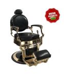 Sillón Clásico de Barbero hidráulico estilo Vintage con reposapies integrado Modelo Aurum