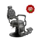Sillón Clásico de Barbero hidráulico estilo Vintage con reposapies integrado Modelo LBH Mack Brush Gris