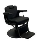 Sillón Barbero Vintage hidráulico reclinable y giratorio con reposabrazos Modelo Mamba Negro
