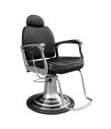 Sillón de Barbero estilo Vintage con reposapies integrado Modelo Traditional Negro