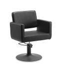 Sillón hidráulico de corte de linea cuadrada con base redonda negra Modelo Braid Round Black