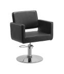 Sillón hidráulico de corte de linea cuadrada con base redonda Modelo Braid Round Silver