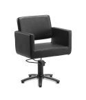 Sillón hidráulico de corte de linea cuadrada con base de estrella negra Modelo Braid Star Black