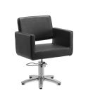 Sillón hidráulico de corte de linea cuadrada con base de estrella plateada Modelo Braid Star Silver