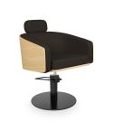 Sillón corte de Peluquería con base redonda negra Modelo Alya B-BR Negro