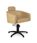 Sillón corte de Peluquería con base de estrella negra Modelo Alya BE-BF Beige