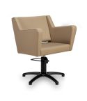 Sillón corte de Peluquería con base de estrella negra Modelo Anouk BE-BF Beige