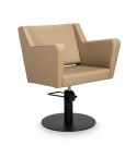Sillón corte de Peluquería con base redonda negra Modelo Anouk BE-BR Beige