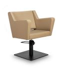 Sillón corte de Peluquería con base cuadrada negra Modelo Anouk BE-BS Beige