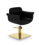 Sillón corte de Peluquería con base metálica y reposabrazos Modelo Hydra B - Base dorada a elegir