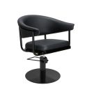Sillón Corte de Peluquería Vintage con base redonda negra Modelo Lyra B-BR Negro