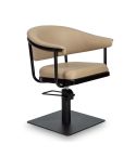 Sillón Corte de Peluquería Vintage con base cuadrada negra Modelo Lyra BE-BS Beige