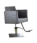 Sillón hidráulico de corte de linea cuadrada con reposabrazos Modelo Dada Gris