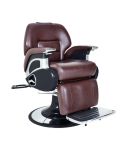 Sillón Barbero hidráulico reclinable y giratorio con reposabrazos Modelo Argos Marrón