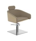 Sillón corte de Peluquería con base metálica y reposabrazos Modelo Alya BE - Base plateada a elegir
