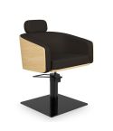 Sillón corte de Peluquería con base cuadrada negra Modelo Alya B-BS Negro