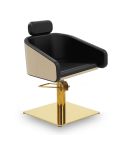 Sillón corte de Peluquería con base metálica y reposabrazos Modelo Alya B - Base dorada a elegir