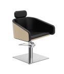 Sillón corte de Peluquería con base metálica y reposabrazos Modelo Alya B - Base plateada a elegir