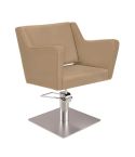 Sillón corte de Peluquería con base metálica y reposabrazos Modelo Anouk BE - Base plateada a elegir