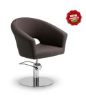 Sillón hidráulico de corte de linea curva con reposabrazos Modelo Arcel Brown