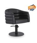Sillón hidráulico de corte acolchado con base redonda negra Modelo Bardo BR Negro