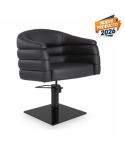 Sillón hidráulico de corte acolchado con base cuadrada negra Modelo Bardo B-BS Negro