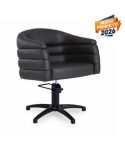 Sillón hidráulico de corte acolchado con base de estrella negra Modelo Bardo B-BF Negro
