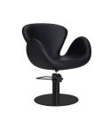 Sillón hidráulico de corte con base redonda negra y reposabrazos ovalados Modelo Chloe BR