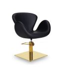 Sillón hidráulico de corte con base cuadrada dorada y reposabrazos ovalados Modelo Chloe B-GS