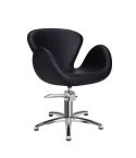 Sillón hidráulico de corte con base de estrella plateada inox. y reposabrazos ovalados Modelo Chloe F