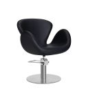 Sillón hidráulico de corte con base redonda plateada inox. y reposabrazos ovalados Modelo Chloe R