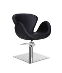 Sillón hidráulico de corte con base cuadrada plateada inox. y reposabrazos ovalados Modelo Chloe S