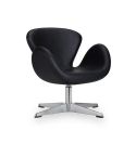 Sillón hidráulico de corte con base de estrella plateada de 4 aspas y reposabrazos ovalados Modelo Chloe X