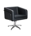 Sillón Corte de Peluquería con base de estrella plateada inox. Modelo Egan B-R