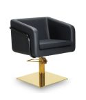 Sillón Corte de Peluquería con base cuadrada dorada Modelo Egan B-GS