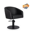 Sillón hidráulico de corte acolchado con base redonda negra Modelo Eyra B-BR Negro